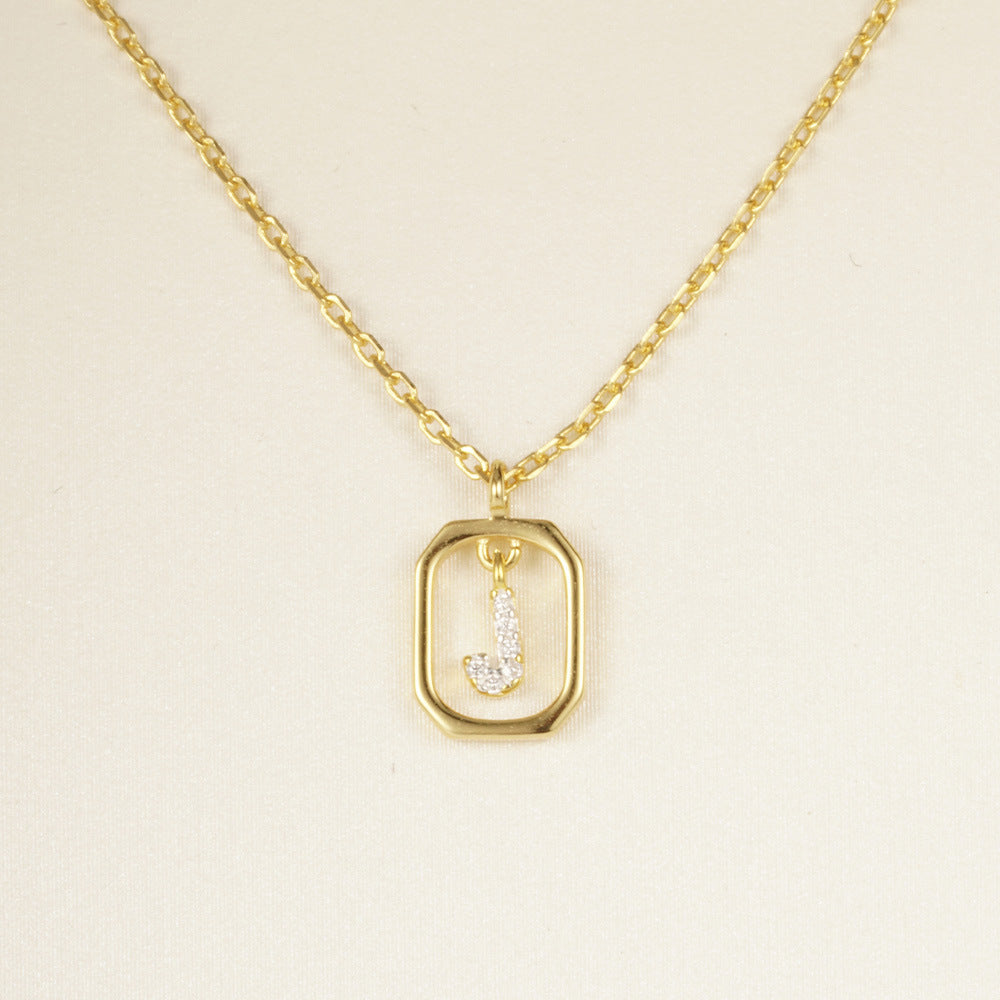 Sterling Silver Initial Letter Necklace