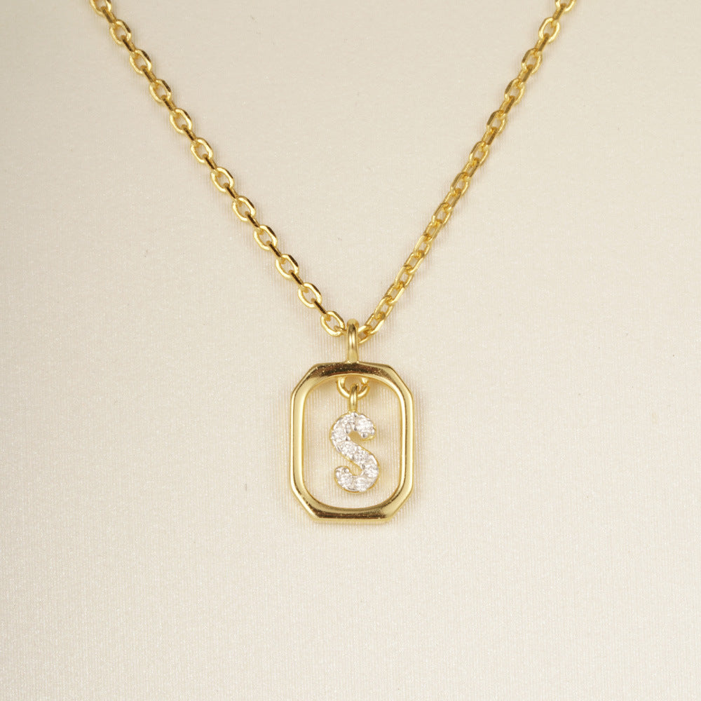 Sterling Silver Initial Letter Necklace