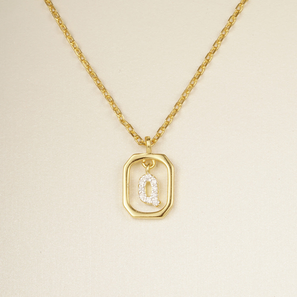 Sterling Silver Initial Letter Necklace