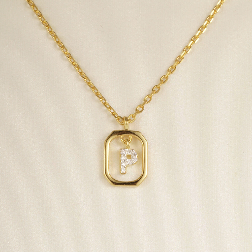 Sterling Silver Initial Letter Necklace