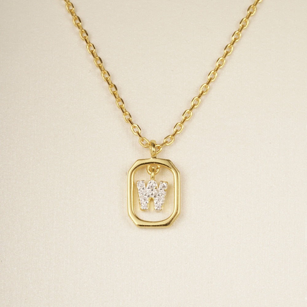 Sterling Silver Initial Letter Necklace