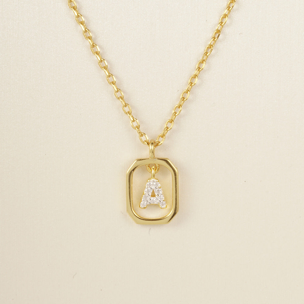 Sterling Silver Initial Letter Necklace