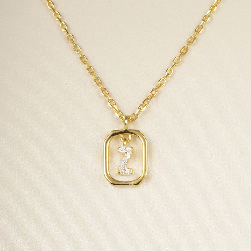 Sterling Silver Initial Letter Necklace