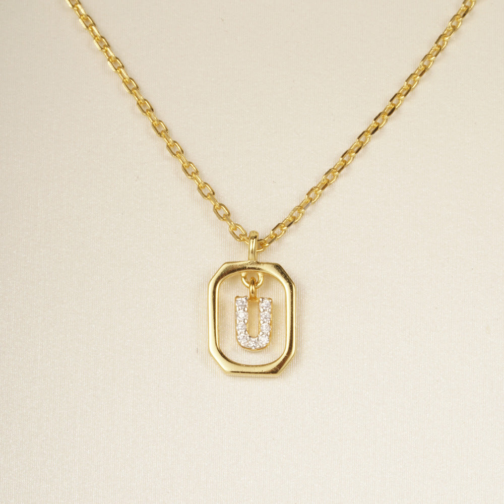 Sterling Silver Initial Letter Necklace