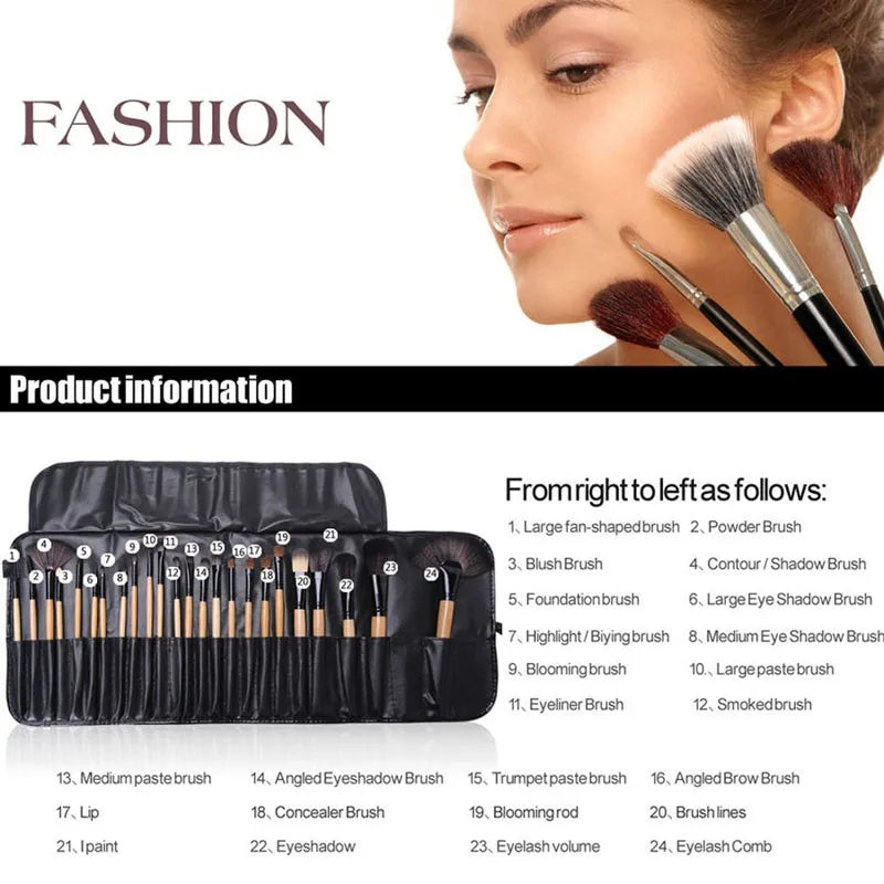 24-Piece Professional Makeup Brush Set – Gift Bag Edition