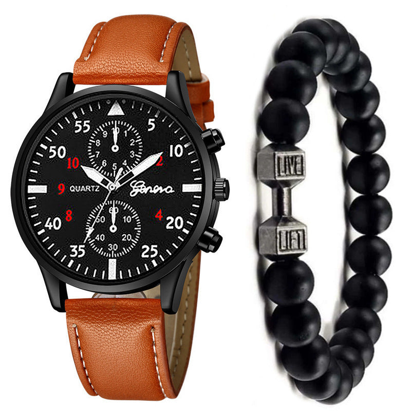 Men’s Fashion Quartz Watch & Bracelet Set