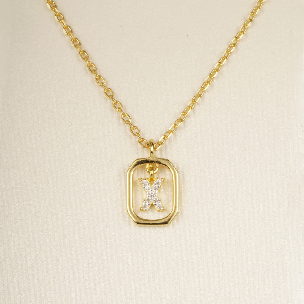 Sterling Silver Initial Letter Necklace