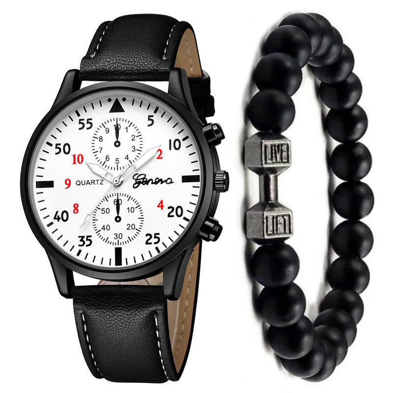 Men’s Fashion Quartz Watch & Bracelet Set