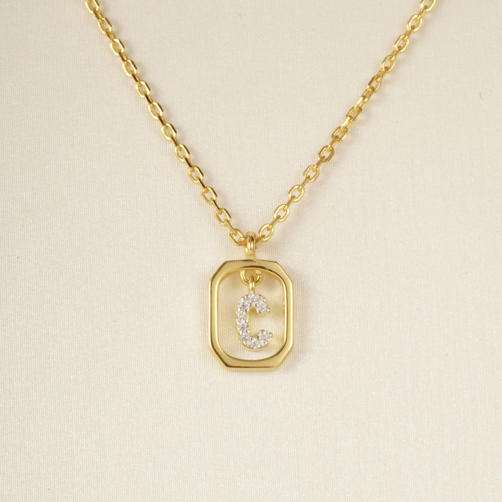 Sterling Silver Initial Letter Necklace