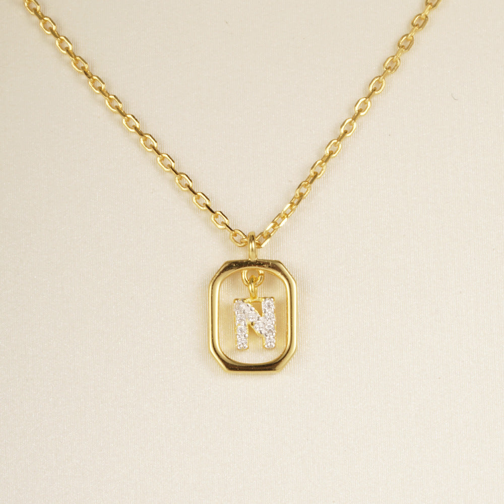 Sterling Silver Initial Letter Necklace