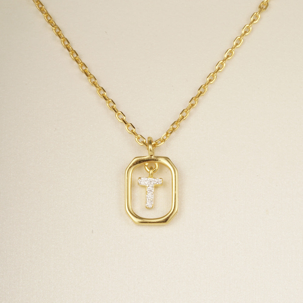 Sterling Silver Initial Letter Necklace