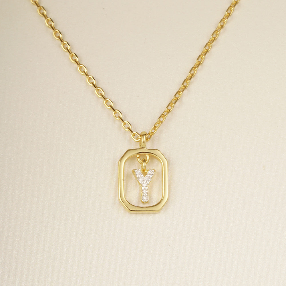 Sterling Silver Initial Letter Necklace