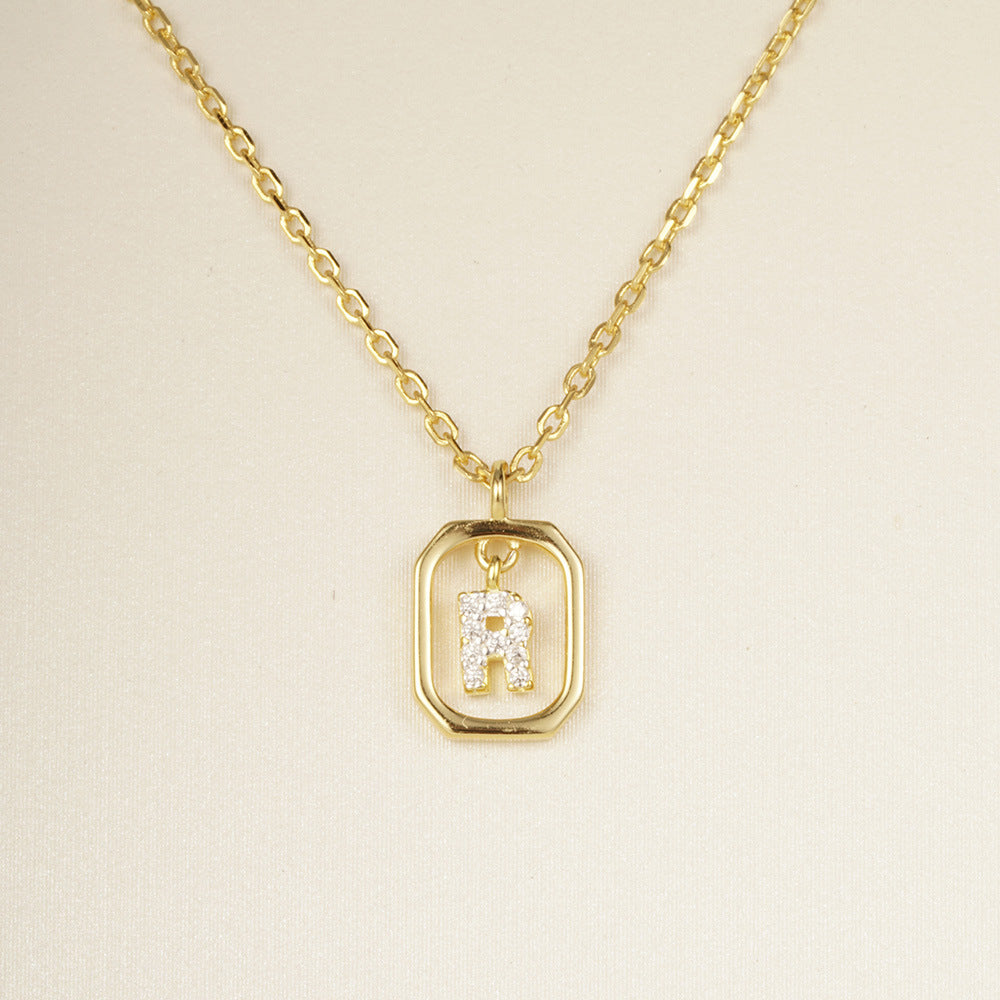 Sterling Silver Initial Letter Necklace